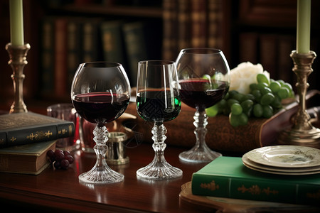 一杯杯口感好的葡萄酒背景图片