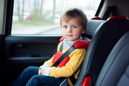 汽车安全座椅上的儿童图片
