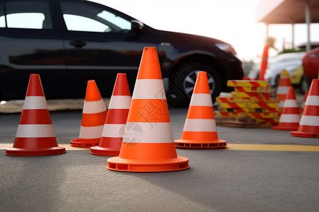 公路维修道路维修工程的警示背景