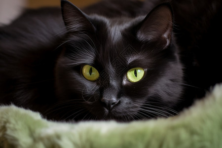 黑色皮毛的猫咪图片