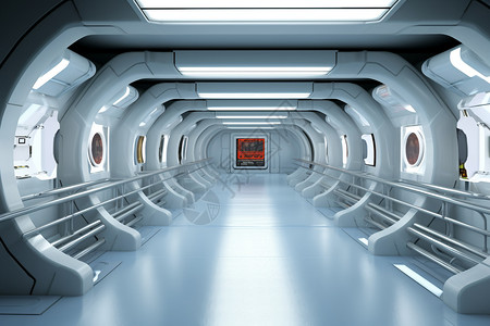 宇宙飞船的内部背景图片