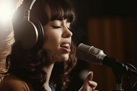 在唱歌的女歌手图片