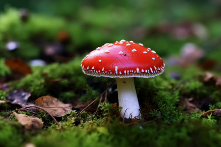 红色的毒蘑菇高清图片