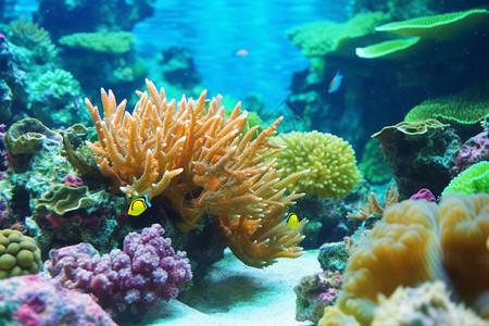 海洋中的海洋生物群高清图片