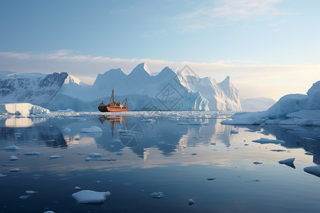 南极冰川融化现象图片