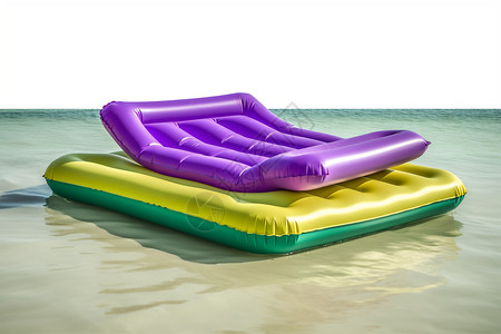 游泳池游玩的浮动床图片