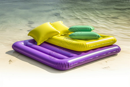 度假游玩的浮动床图片
