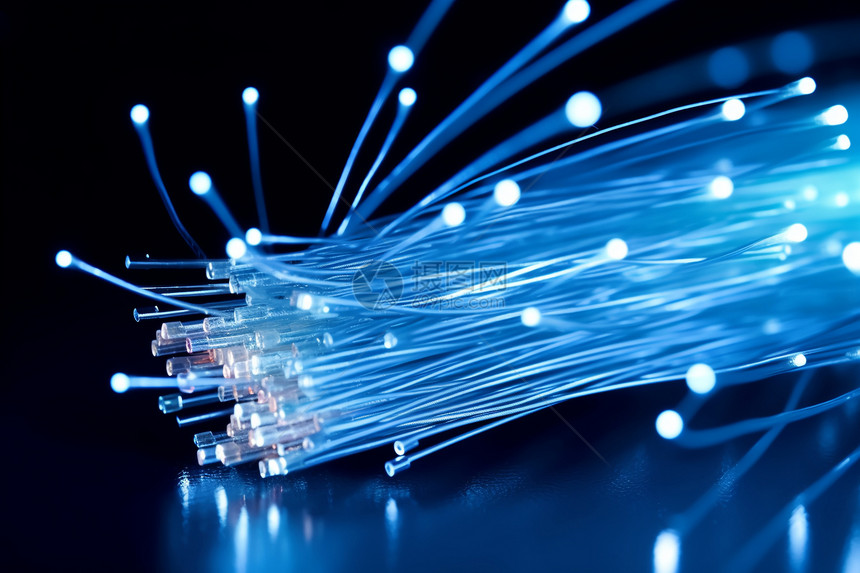 高速运转的光纤网络概念图图片