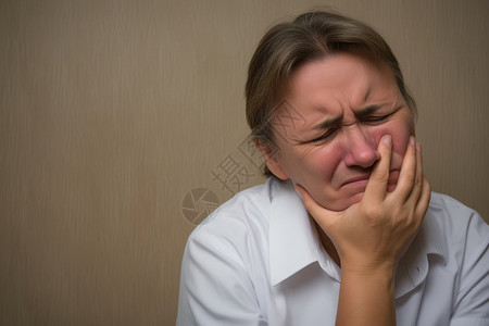 牙疼的女人图片