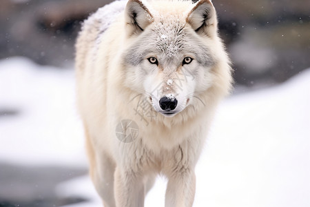 冬天森林中的独狼图片素材