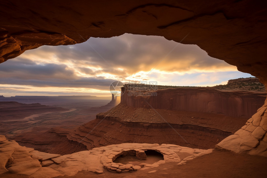 沙漠砂岩地质的美丽景观图片
