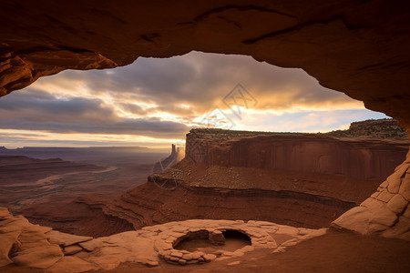 沙漠砂岩地质的美丽景观背景图片