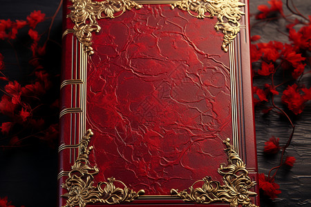 红色古董书籍图片