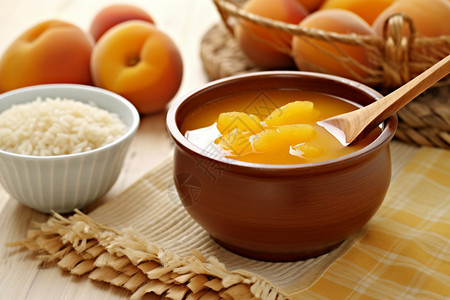 健康饮食的桃子粥图片