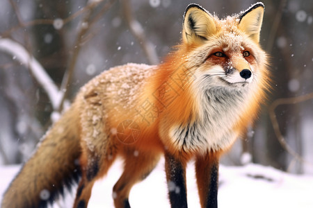 雪地里的红狐狸图片