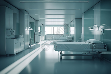 空荡荡的医院病房背景图片