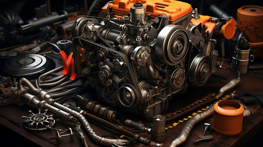 工业汽车发动机背景图片