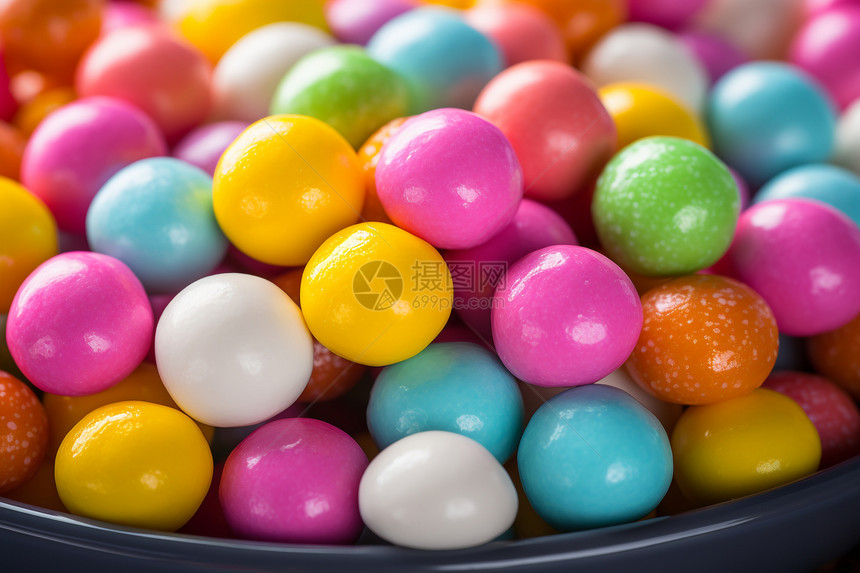 球形的彩色糖果图片
