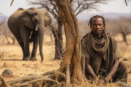 非洲草原上的狩猎者背景图片