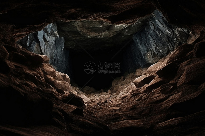 神秘黑暗的洞穴图片