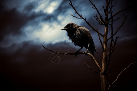 树木上的乌鸦图片