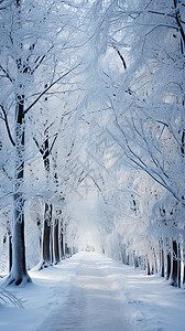景观雪地美丽的冬季景观背景