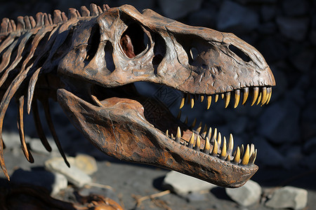 博物馆的恐龙化石背景图片