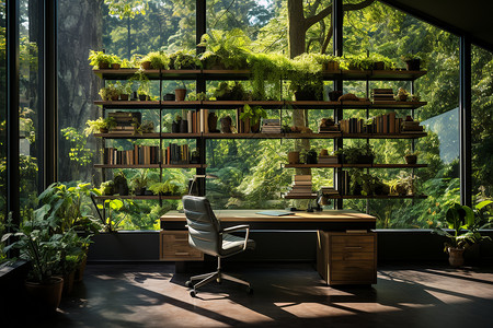 自然阳光的书房图片