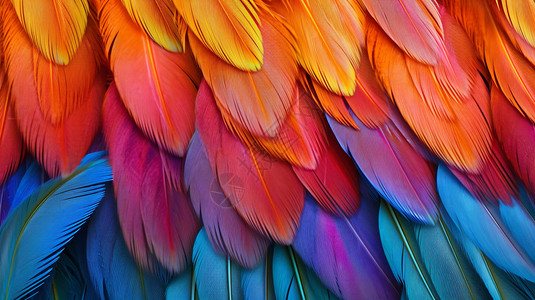 色彩鲜艳的羽毛背景图片