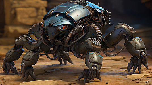 机械甲虫创意模型背景图片