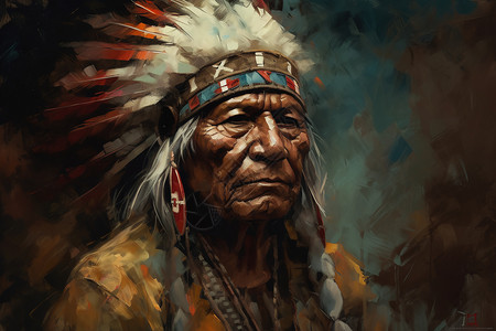 部落首领肖像背景图片