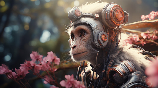 穿着衣服的猴子未来科技虚拟猴子设计图片