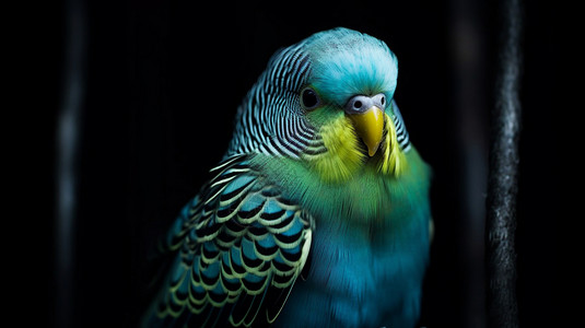 蓝色羽毛的鹦鹉图片