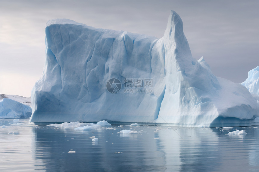 全球变暖融化的冰川海岸图片