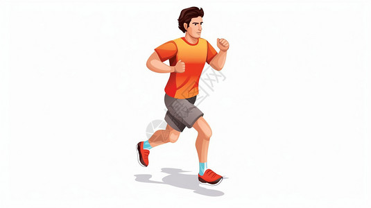 肌肉男士健身健身跑步的男士插图插画