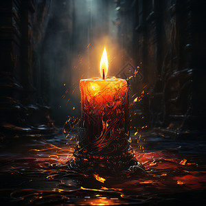 燃烧的蜡烛创意插图图片