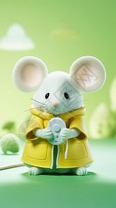 可爱黄色小老鼠可爱的卡通老鼠插图插画