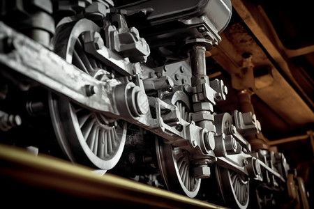 工业蒸汽火车齿轮背景