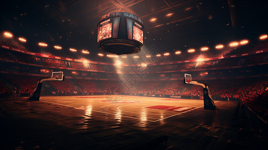 体育馆的篮球赛场图片