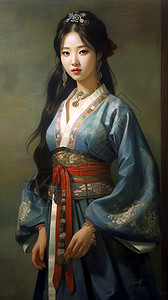 韩国民族服装女孩图片