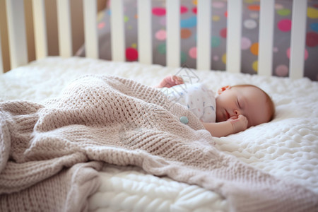 婴儿床的新生儿高清图片