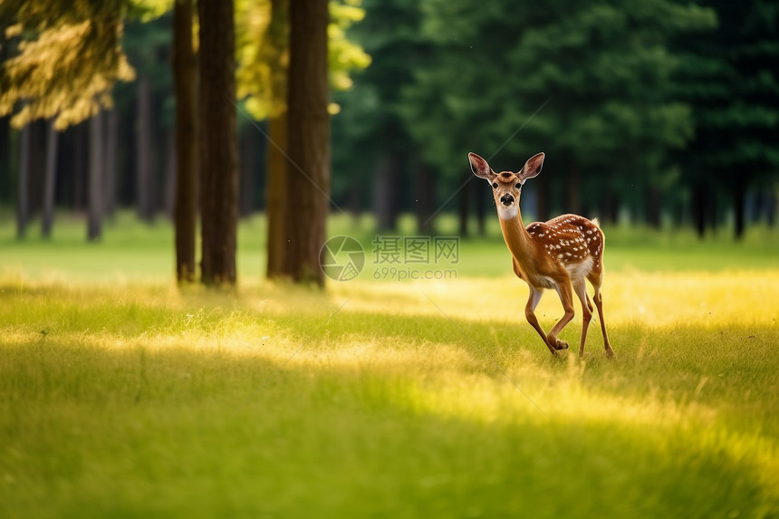 草地里的小鹿图片