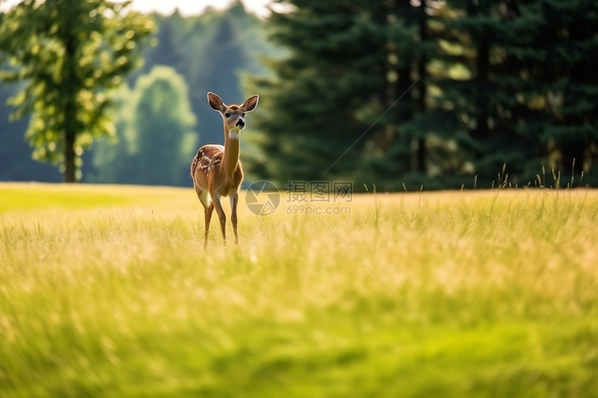 自然界奔跑的鹿图片