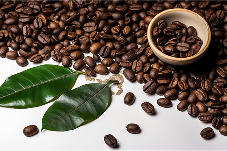 卡布奇诺咖啡豆背景图片