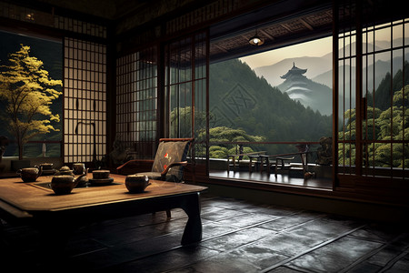 中式建筑的茶馆图片