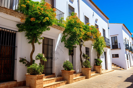 西班牙小镇适宜度假休养居住的地方背景