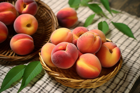 成熟的桃子背景图片