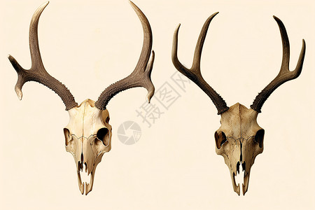 灭绝的野生麋鹿鹿角背景图片