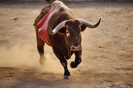 西班牙凶猛的斗牛传统高清图片素材