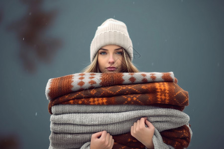 冬季温暖的羊毛纺织品图片